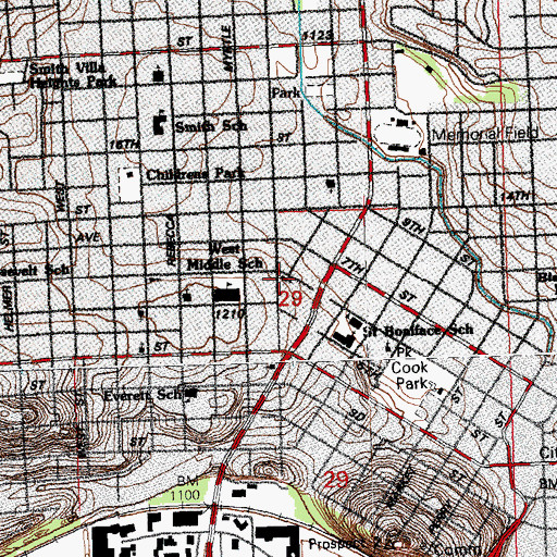 Topographic Map of Saint Paul Episcopal Church, IA