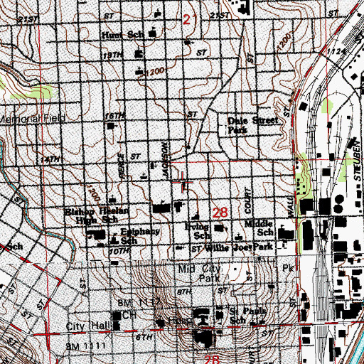 Topographic Map of Grace Church of the Nazarene, IA