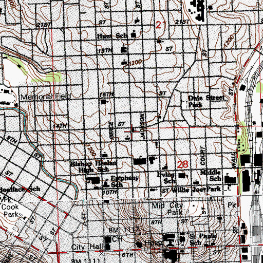 Topographic Map of United Orthodox Synagogue, IA