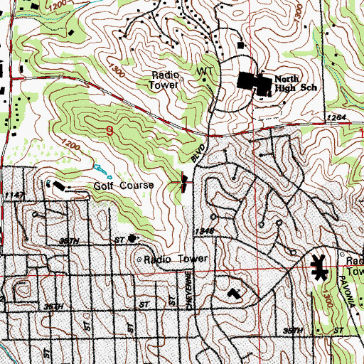 Topographic Map of First Lutheran Church, IA