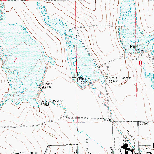 Topographic Map of Limon Watershed L-2 Reservoir, CO