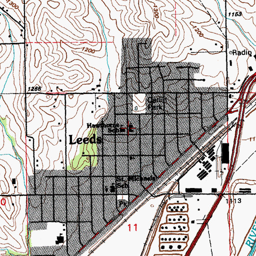 Topographic Map of Calvary Lutheran Church, IA