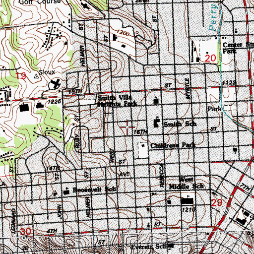Topographic Map of Gethsemane lutheran Church, IA