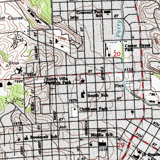 Topographic Map of Mayflower Congregational Church, IA