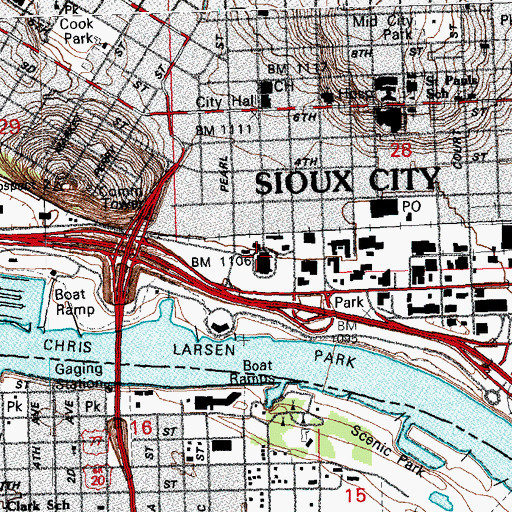 Topographic Map of Sioux City Auditorium, IA