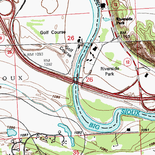 Topographic Map of Theophile Brughier Log Cabin, IA