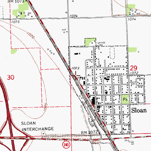 Topographic Map of Sloan Fire and Rescue, IA