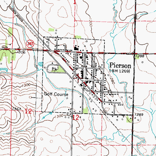 Topographic Map of Pierson Post Office, IA