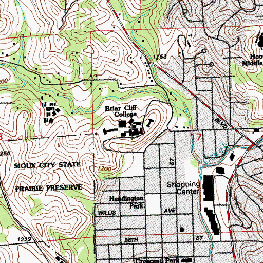 Topographic Map of Heelan Hall, IA