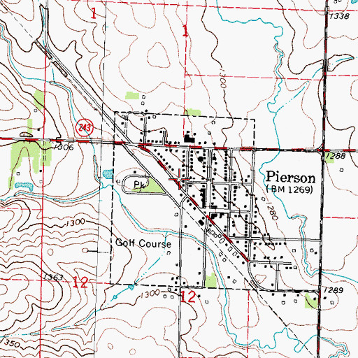 Topographic Map of Pierson Library, IA