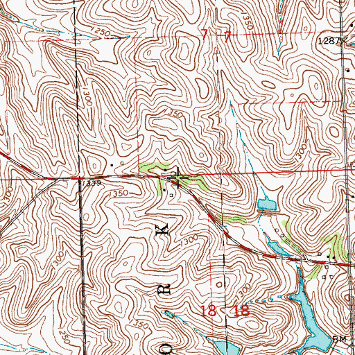 Topographic Map of Odd Post Office (historical), IA
