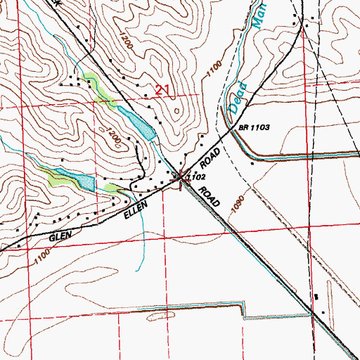 Topographic Map of Glenellen Post Office (historical), IA