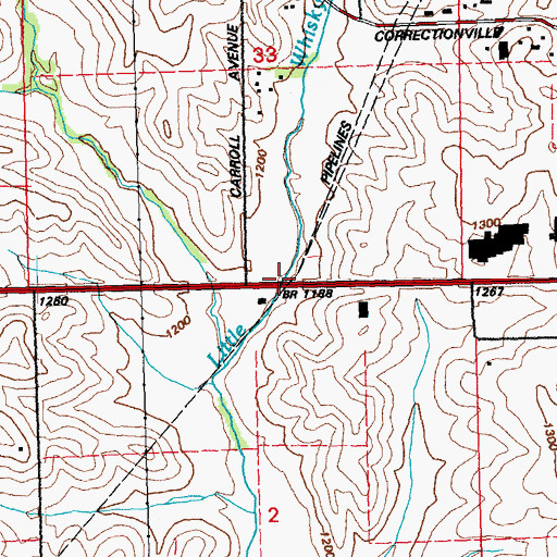 Topographic Map of Hoskins Post Office (historical), IA