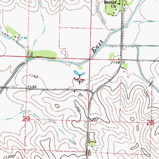 Topographic Map of Piero Post Office (historical), IA