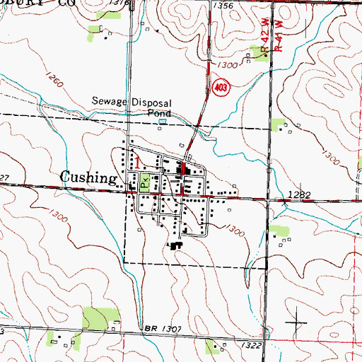 Topographic Map of Cushing Fire Department, IA