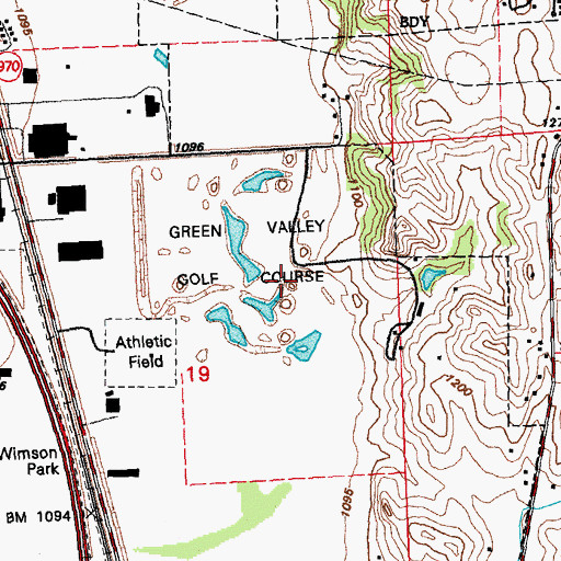 Topographic Map of Green Valley Golf Course, IA