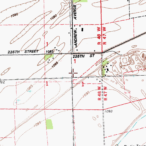 Topographic Map of Twenty-Seven Flags Golf Course (historical), IA