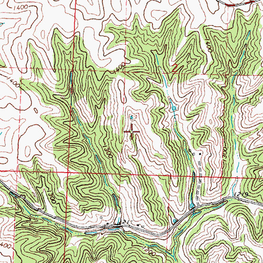 Topographic Map of Oto City Hall, IA