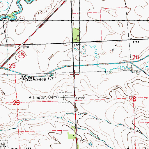 Topographic Map of Meadows Country Club, IA