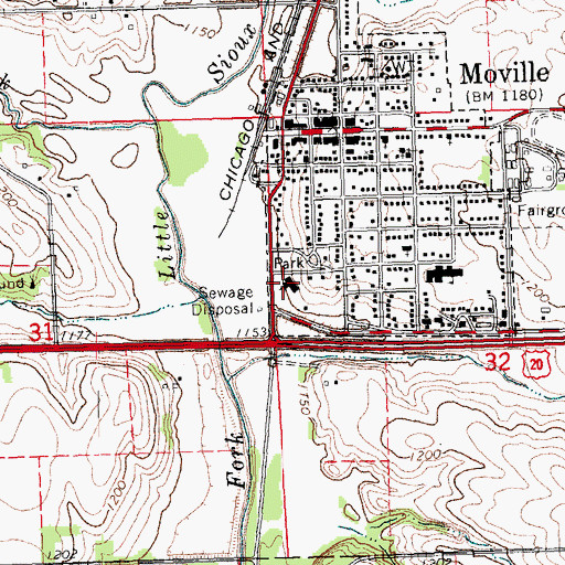Topographic Map of United Methodist Church, IA