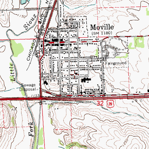 Topographic Map of Trinity Lutheran Church, IA