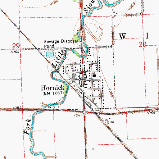 Topographic Map of First Baptist Church, IA