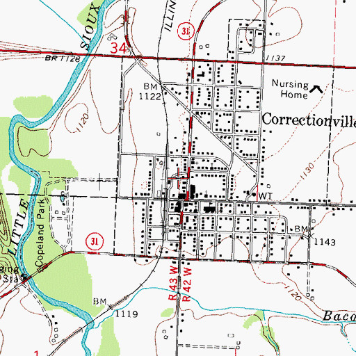 Topographic Map of Western Iowa Co-op Elevator, IA