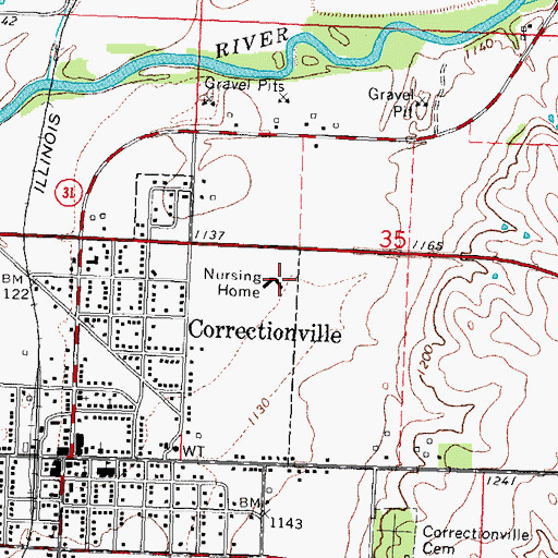 Topographic Map of Correctionville Mercy Medical Center, IA