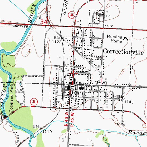 Topographic Map of Correctionville Family Medical Center, IA
