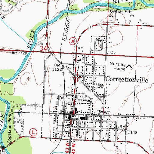 Topographic Map of Grace Lutheran Church, IA