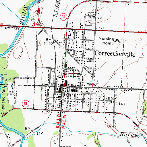 Topographic Map of Church of Christ, IA