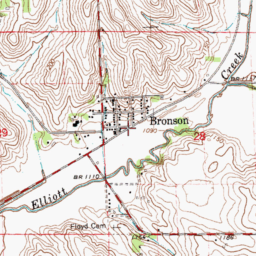 Topographic Map of Bronson (historical), IA