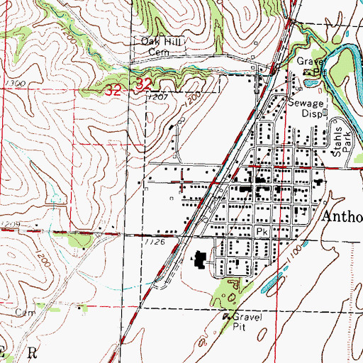 Topographic Map of Anthon Public Library, IA