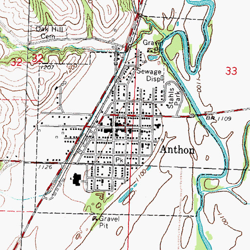 Topographic Map of Anthon City Police Department, IA