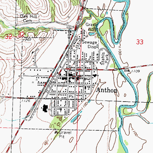Topographic Map of Anthon Mercy Medical Clinic, IA