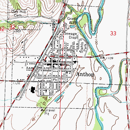 Topographic Map of Saint Joseph's Church, IA