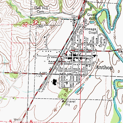 Topographic Map of Anthon (historical), IA