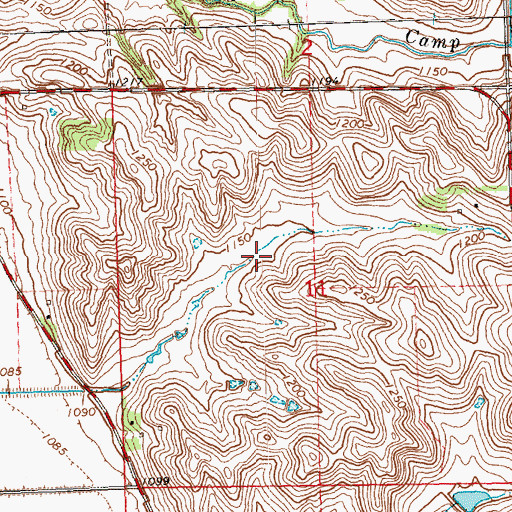 Topographic Map of Grange Cemetery, IA