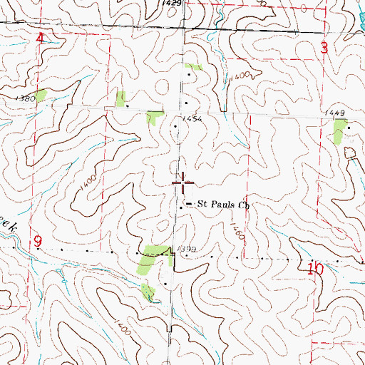 Topographic Map of Saint Paul Lutheran Cemetery, IA