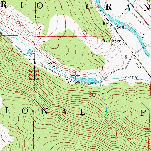Topographic Map of Elk Creek Number 1 Dam, CO