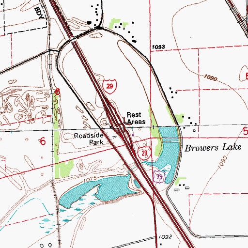 Topographic Map of Sergeant Bluff North Bound Rest Area, IA