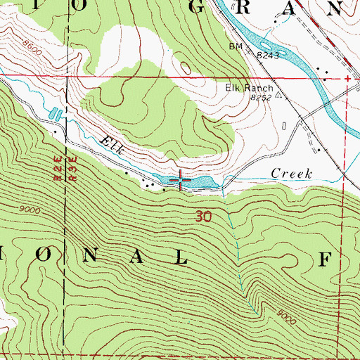 Topographic Map of Elk Creek Number 1 Reservoir, CO