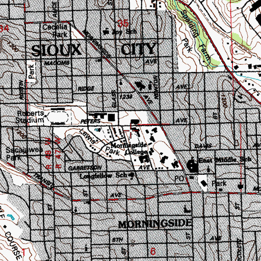 Topographic Map of Roadman Hall, IA