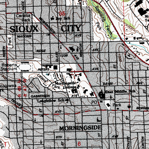 Topographic Map of Dimmit Alumni House, IA