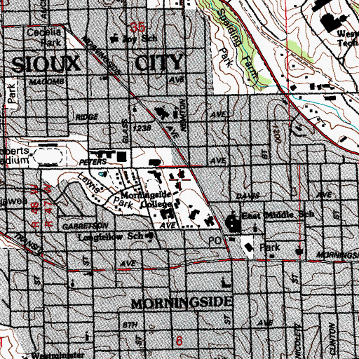 Topographic Map of Olsen Student Center, IA