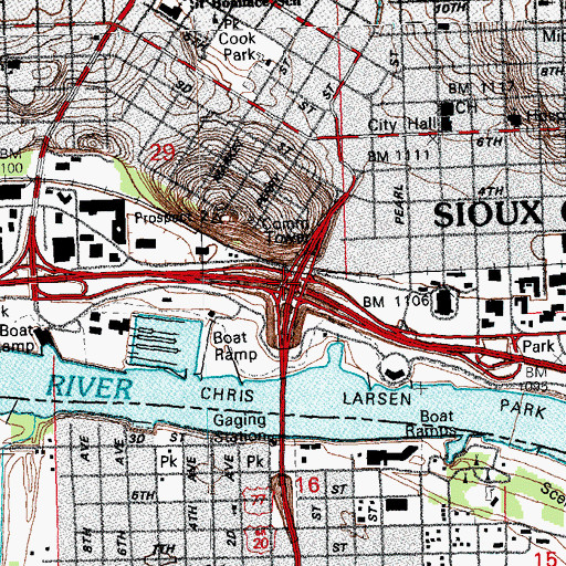 Topographic Map of Interchange 148, IA