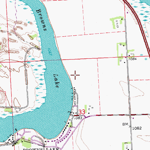 Topographic Map of Interchange 135, IA