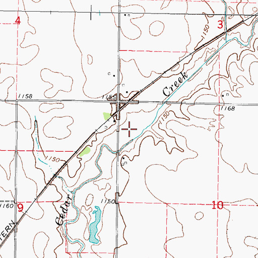Topographic Map of Cedar Wildlife Area, IA
