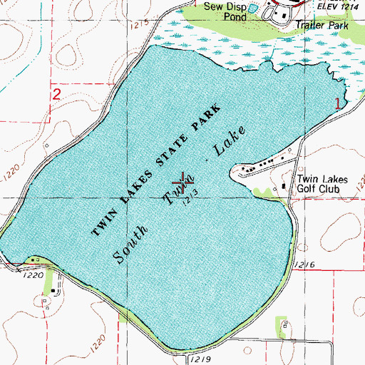Topographic Map of South Twin Lake Wildlife Management Area, IA