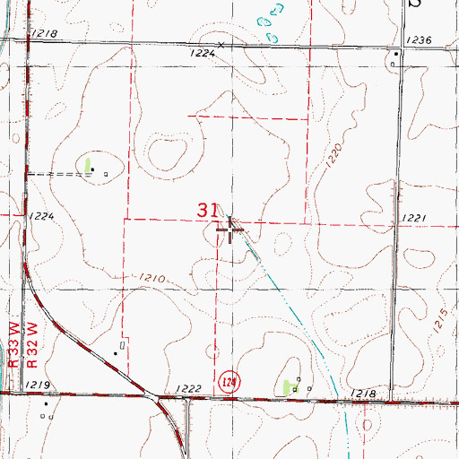 Topographic Map of Twin Lakes Post Office (historical), IA